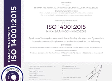 Certificado ISO 14001 Multisitio