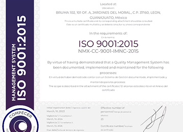 Certificado ISO 9001 Multisitio