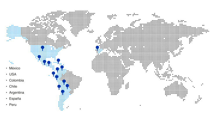 Mapa Presencia Internacional Telener 360